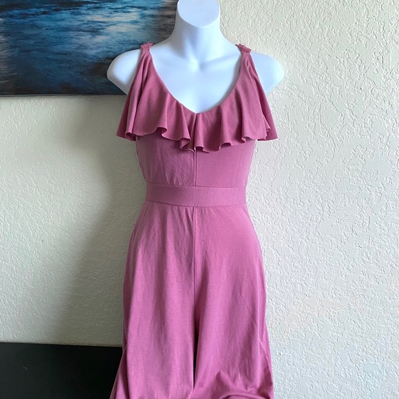 off shoulders pink stretchable jumpsuit - Picture 4 of 12